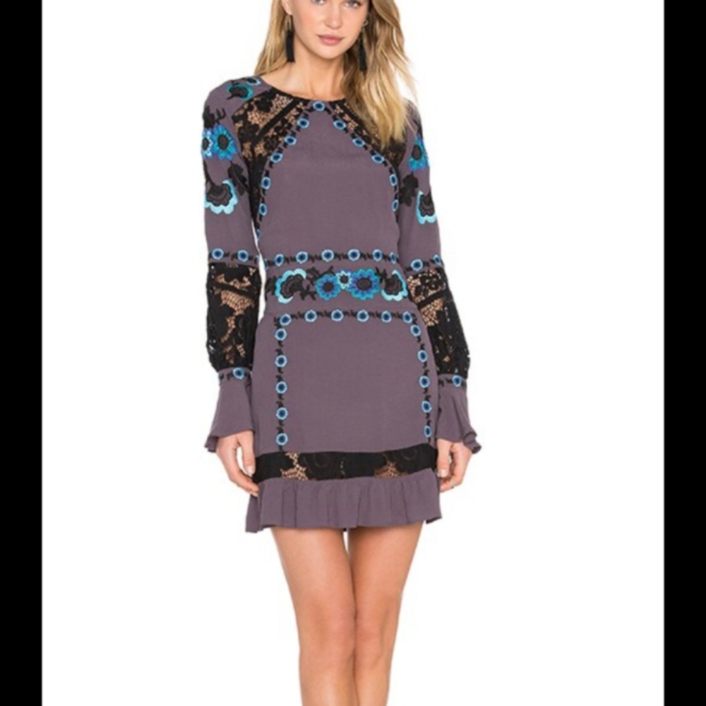For Love And Lemons Cecelia Mini Dress Long Sleeve - Picture 2 of 8
